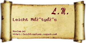 Leicht Mátyás névjegykártya